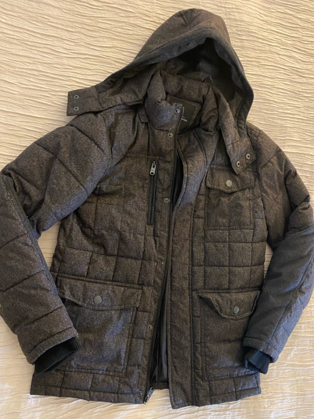 Marc Anthony Men's Mixed Charcoal Knit-Trim Jacket